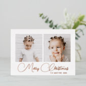 フェスティバル冬の鹿パターン2つのフォトフォイル 箔シーズンカード (立ち正面)