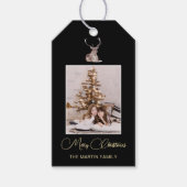 フェスティバル冬の鹿フォトクリスマス ギフトタグ (正面)