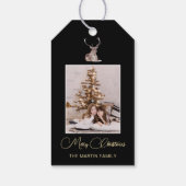 フェスティバル冬の鹿フォトクリスマス ギフトタグ (裏面)