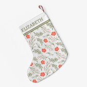 フェスティバル冬フローラウィズモノグラムホリデイ スモールクリスマスストッキング (裏面 (吊り時))