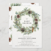フェスティバル冬リースベビーシャワー招待状 招待状 (正面/裏面)