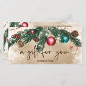 フェスティバル冬リースロゴ金ゴールドギフト証明書 (正面/裏面)