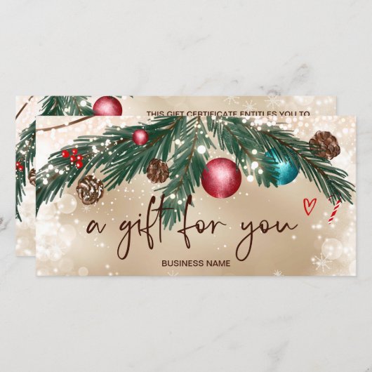 フェスティバル冬リースロゴ金ゴールドギフト証明書 (正面/裏面)