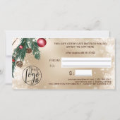 フェスティバル冬リースロゴ金ゴールドギフト証明書 (裏面)