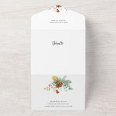 フェスティバル冬植物書道写真 オールインワン招待状 (外側)