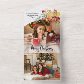 フェスティバル冬植物書道写真 オールインワン招待状 (内側)