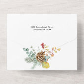 フェスティバル冬植物書道写真 オールインワン招待状 (裏面)