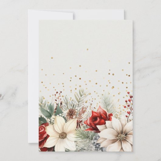 フェスティバル冬花模様50誕生日 招待状 (裏面)