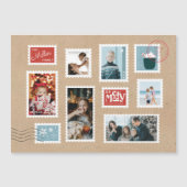 フェスティバル切手フォトクリスマスカード マグネット招待状 (正面)