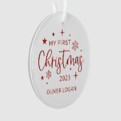 フェスティバル初めてのクリスマス写真 オーナメント (正面)