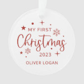 フェスティバル初めてのクリスマス写真 オーナメント (正面)