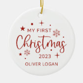 フェスティバル初めてのクリスマス セラミックオーナメント (正面)