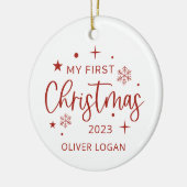 フェスティバル初めてのクリスマス セラミックオーナメント (左)