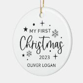 フェスティバル初めてのクリスマス セラミックオーナメント (左)