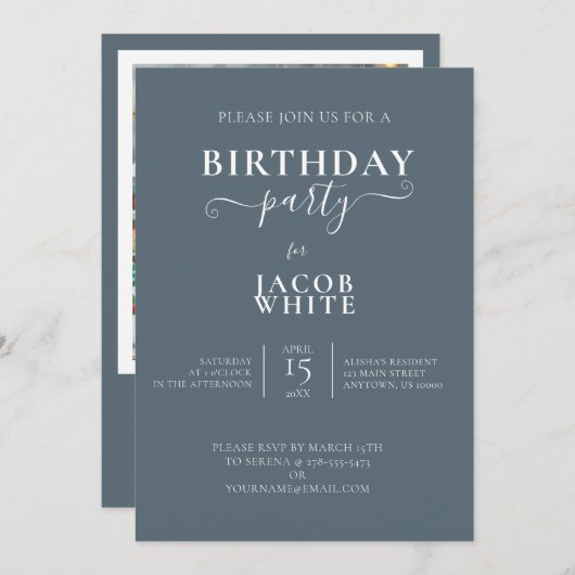 フェスティバル加飾お誕生日ケーキパーティの招待状 招待状 (正面/裏面)