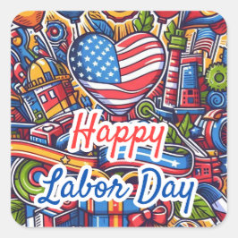 フェスティバル労働日お祝い スクエアシール