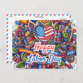 フェスティバル労働日お祝い ポストカード (正面/裏面)