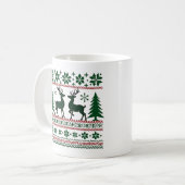 フェスティバル北欧トナカイ模様メンズクリスマス コーヒーマグカップ (正面左)