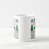 フェスティバル北欧トナカイ模様メンズクリスマス コーヒーマグカップ (中央)