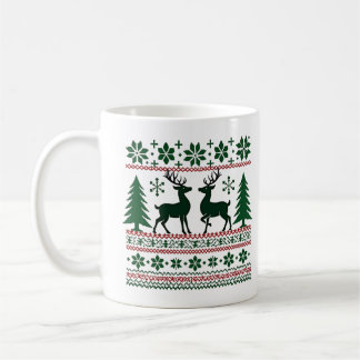 フェスティバル北欧トナカイ模様メンズクリスマス コーヒーマグカップ