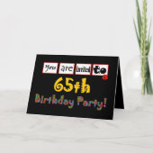 フェスティバル及びカラフルの第65誕生日のパーティの招待状 招待状 (正面)