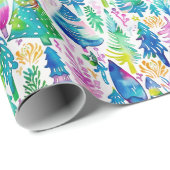 フェスティバル名門私立校風のクリスマスツリーパターン ラッピングペーパー (ロールコーナー)