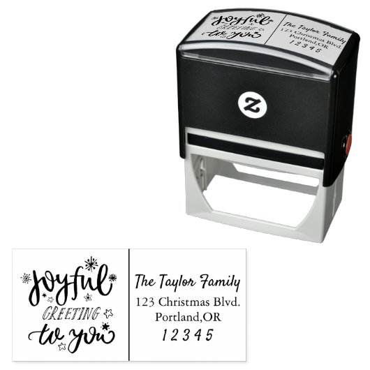 フェスティバル喜びの挨拶の書道差出人住所 セルフインキングスタンプ (インサイチュ)