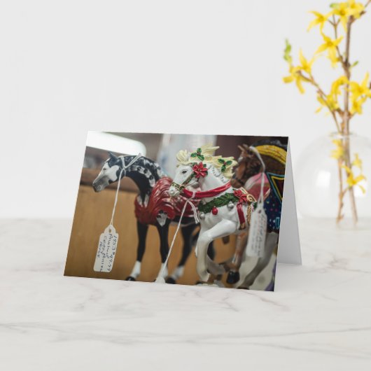 フェスティバル回転木馬ウマオーナメントコレクション カード (黄色い花)