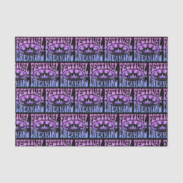 フェスティバル夢を見るヴィンテージレトロピンク – ブルー+ブラック 薄葉紙