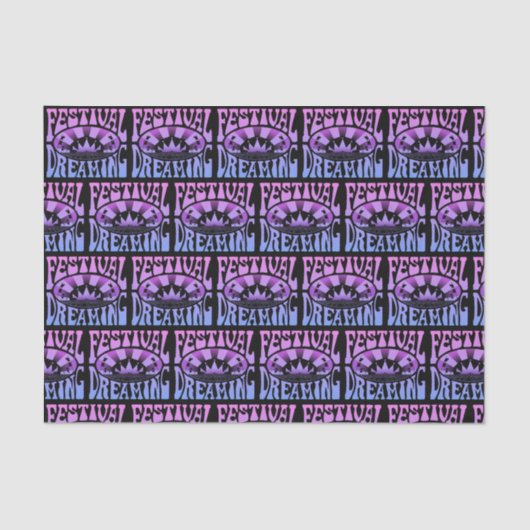 フェスティバル夢を見るヴィンテージレトロピンク – ブルー+ブラック 薄葉紙 (正面)