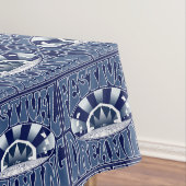 フェスティバル夢ヴィンテージレトロネイビー・ホワイト海軍 テーブルクロス (インサイチュ)