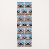 フェスティバル夢ヴィンテージレトロブルーブラウングラフィック ヨガマット (正面)