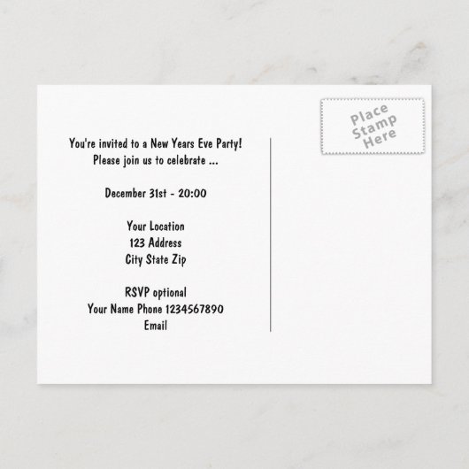 フェスティバル大晦日のパーティの招待状の郵便はがき|の インビテーションポストカード (裏面)