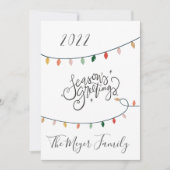 フェスティバル季節のごあいさつクリスマスライト写真 シーズンカード (正面)