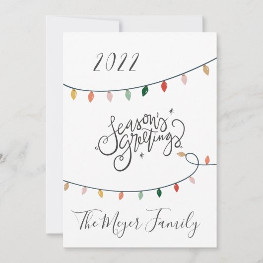 フェスティバル季節のごあいさつクリスマスライト写真 シーズンカード (正面)