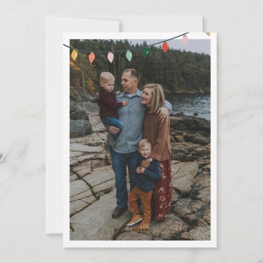 フェスティバル季節のごあいさつクリスマスライト写真 シーズンカード (裏面)