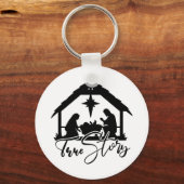 フェスティバル宗教的なクリスマスマンジャーシーン キーホルダー (正面)