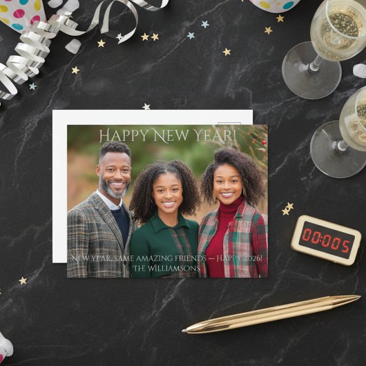 フェスティバル家族の新年の写真 ポストカード