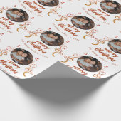 フェスティバル家族写真紅葉楽しいクリスマス ラッピングペーパー (角)