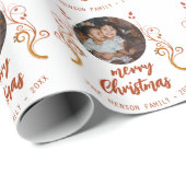 フェスティバル家族写真紅葉楽しいクリスマス ラッピングペーパー (ロールコーナー)