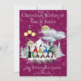 フェスティバル小妖精や小人カルテットファミリーフォトクリスマスフラット カード