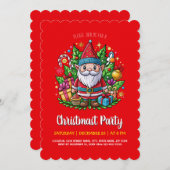 フェスティバル小妖精や小人クリスマスパーティー 招待状 (正面/裏面)