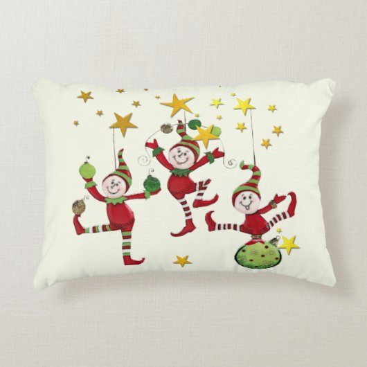 フェスティバル小妖精や小人クリスマスDECOR アクセントクッション (正面)