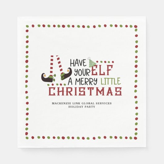 フェスティバル小妖精や小人レグ企業のクリスマスパーティー スタンダードランチョンナプキン (正面)