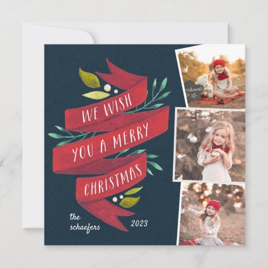 フェスティバル巻線 |スクエアホリデーのフォトカード シーズンカード (正面)