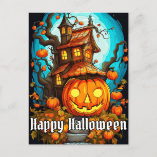 フェスティバル幽霊のよく出るツリーハウス ハッピーハローウィン ポストカード