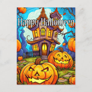 フェスティバル幽霊のよく出るハウス ハッピーハローウィン ポストカード