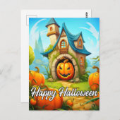 フェスティバル幽霊のよく出るハウス |ハッピーハローウィン ポストカード (正面/裏面)