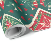 フェスティバル幾何学的クリスマスチャームラッピング紙 ラッピングペーパー (ロールコーナー)