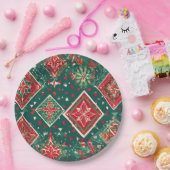 フェスティバル幾何学的チャームクリスマス紙プレート ペーパープレート (パーティー)